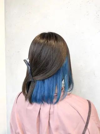 ミディアム カラー ヘアアレンジ ｲﾝﾅｰｶﾗｰ屋さん 🫧伊藤拓実のヘアスタイル