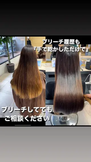 ロング カラー パーマ EARTH葛西所属・葛西 縮毛矯正のプロ ブリーチ矯正 青木俊のヘアスタイル