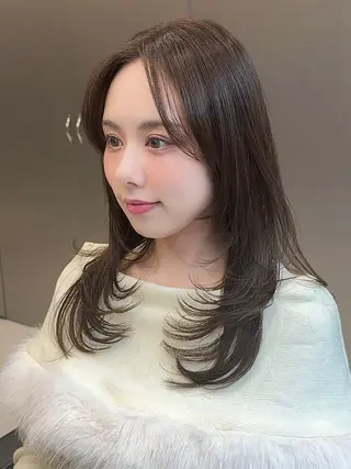 ミディアム HARUKI MINATO JAPAN福岡所属・モテ髪レイヤー /韓国ヘアNOBUのヘアスタイル