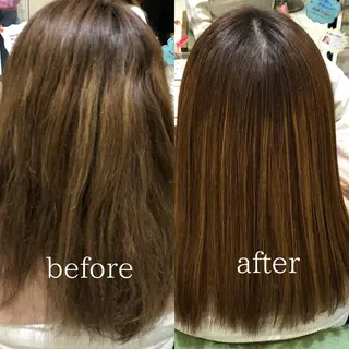 セミロング パーマ 酸性ストレート特化× 艶髪師/及川のヘアスタイル