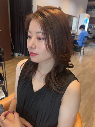 セミロング マツエク/透明感 カラー🤍ゆうのヘアスタイル