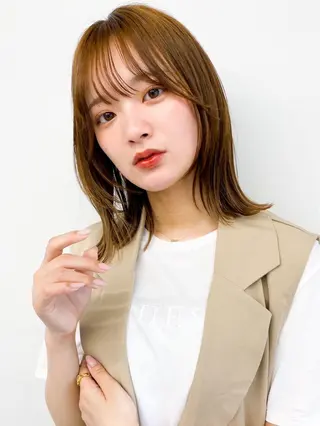 ミディアム カラー 艶カラー/レイヤー カット✂️近澤瑠以のヘアスタイル