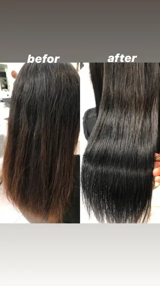 ロング カラー ブリーチ縮毛矯正 /髪質改善/KEIのヘアスタイル
