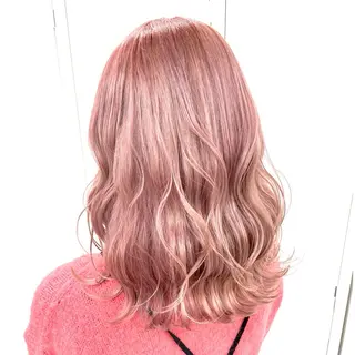 ミディアム カラー メンズパーマ🔵 ハイトーン✨原田慎也のヘアスタイル