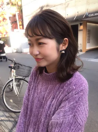 セミロング カラー ♡ma ki♡のヘアスタイル