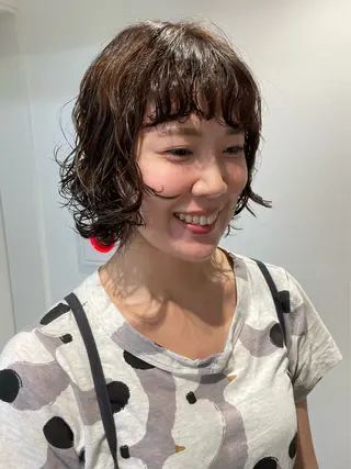 パーマ レイヤーパーマ/ ショートパーマ/横浜のヘアスタイル