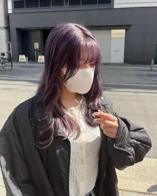 セミロング カラー yohaku misakiのヘアスタイル