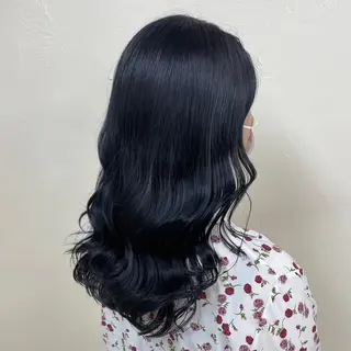 セミロング カラー ワインレッド 🍒KAHOのヘアスタイル