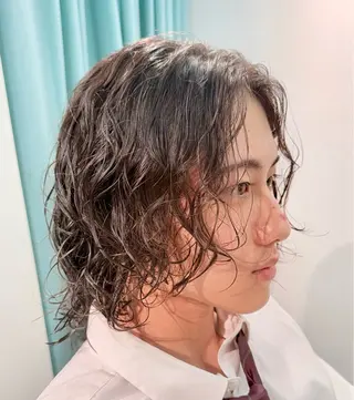 セミロング パーマ メンズ 水澤 七斗のヘアスタイル