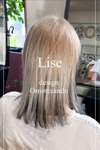 ミディアム カラー パーマ ヘアアレンジ メンズ 表参道Lise おおいしおりのヘアスタイル