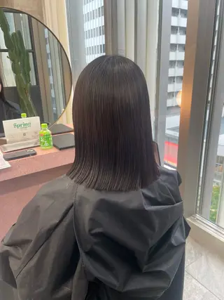 セミロング 鈴木瑛里／ブロンド ベージュ／ピンクのヘアスタイル