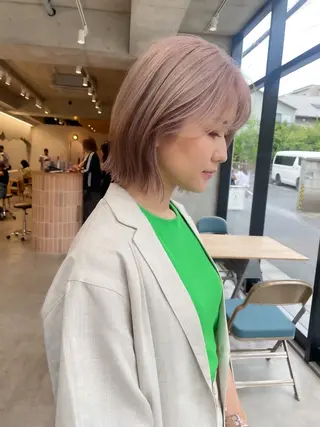 ショート カラー ヘアアレンジ ミニボブ/ブリーチ 🌈MISATOのヘアスタイル