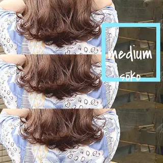 ミディアム カラー パーマ ヘアアレンジ マツエク・マツパ sōko   Hair&Nail Salon所属・🫧一気にあか抜け 🫧mayuのヘアスタイル