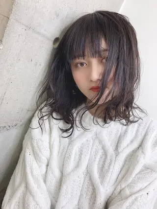 セミロング カラー パーマ ヘアアレンジ メンズ 🤍❄️水田 美雪❄️🤍のマツエク・マツパデザイン