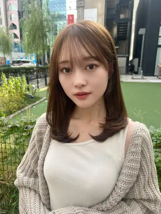 ミディアム 撮影カットモデル募集 前髪、顔周り/徳永のヘアスタイル