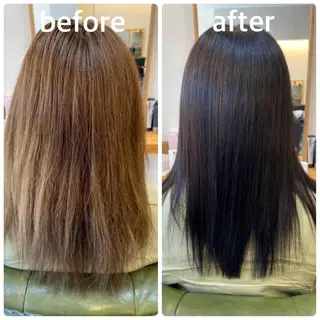 セミロング カラー エイト ウメダのヘアスタイル