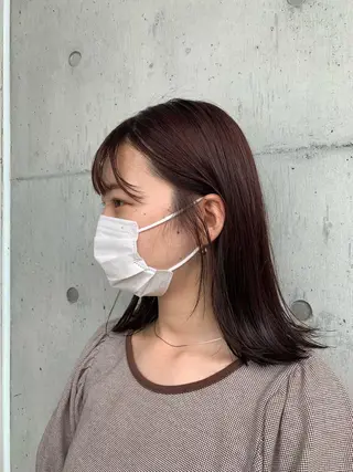 ミディアム カラー カネコ ユカリのヘアスタイル