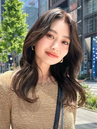 ミディアム カラー 顔周り特化/韓国ヘア /レイヤー/吉野幸大のヘアスタイル