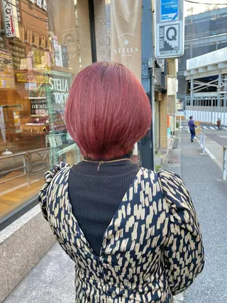 ショート カラー ボブ/縮毛矯正/ レイヤー/塚田のヘアスタイル