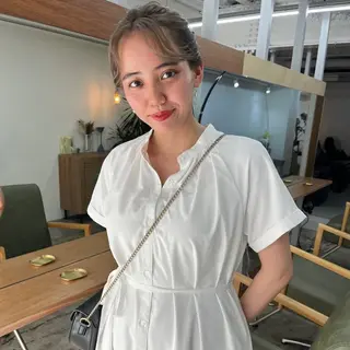 ミディアム カラー ハイトーン/心斎橋/ honomiのヘアスタイル