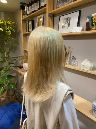 ミディアム カラー LOuNICA銀座所属・透明感カラー/ カット/安田　伍輝のヘアスタイル