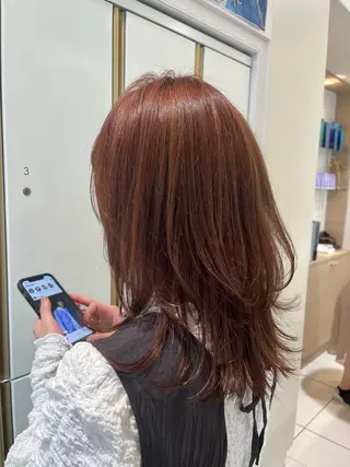 セミロング バレイヤージュ/ヘア アレンジ/shionのヘアスタイル