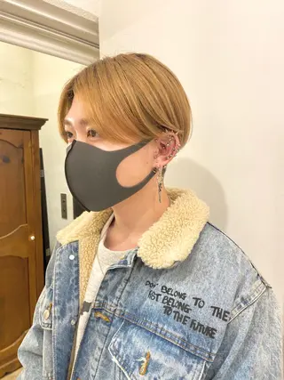 カラー メンズ écouter所属・ショート/ウルフ ハイトーン/カイセイのヘアスタイル