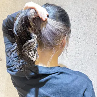 セミロング カラー 久保 敏之のヘアスタイル
