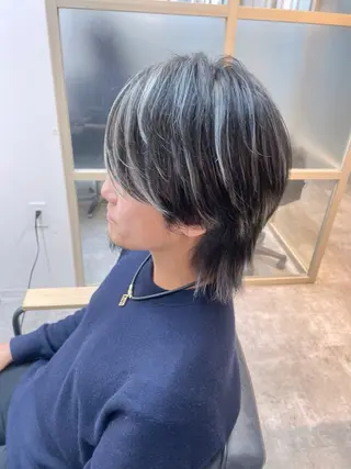 ミディアム カラー メンズ EMANON新宿南口所属・🦄中性ウルフ ☁️Shiori🦄のヘアスタイル