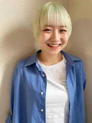 ショート カラー ヘアアレンジ 丸山渉/パーマ エフェクトブリーチのヘアスタイル