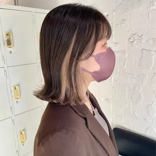 ミディアム カラー 🌿レイヤーボブ/パ ーマ🌿　木梨健太のヘアスタイル