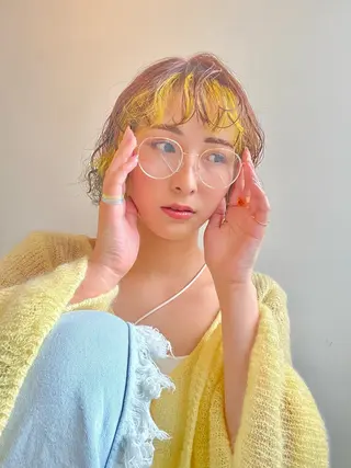 ショート Aya/四条烏丸/ インナーカラーのヘアスタイル