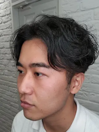 パーマ ショート ✂デザインカット🐟 高評価✂戸崎俊成✂のヘアスタイル