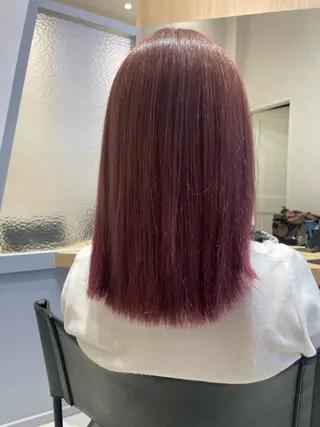 ミディアム カラー 小澤 璃奈のヘアスタイル