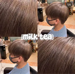 ショート カラー メンズ ナチュラル暖色カラー 🤎 佐藤栞のヘアスタイル