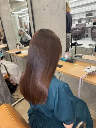 ロング 髪質改善×縮毛矯正× 艶カラー 吉原和磨のヘアスタイル