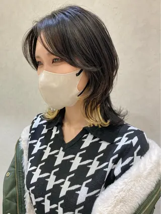 ミディアム nono/パーマ /顔まわりカット🐈のヘアスタイル