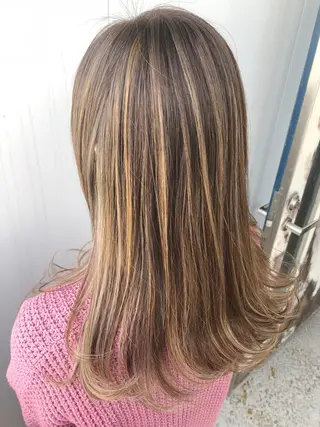 セミロング カラー hair studio nico所属・田中 健太郎のヘアスタイル