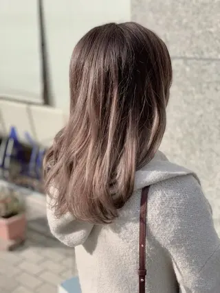 セミロング カラー 左藤 翔平のヘアスタイル