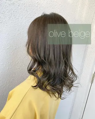 セミロング カラー 後藤紗英/髪質改善 /オリーブベージュのヘアスタイル
