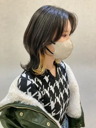 ミディアム nono/パーマ /顔まわりカット🐈のヘアスタイル