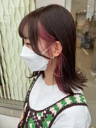 ミディアム カラー 吹田 駿 髪質改善縮毛矯正のヘアスタイル