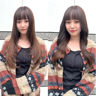 ロング カラー 尾崎隼大 レイヤー/韓国ヘアのヘアスタイル