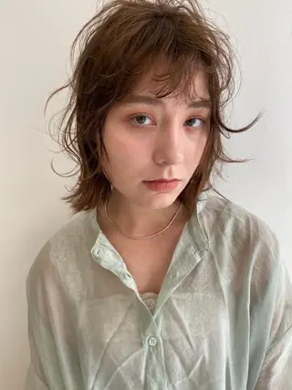 カラー ミディアム ナチュラル・抜け感 永井　賢三のヘアスタイル