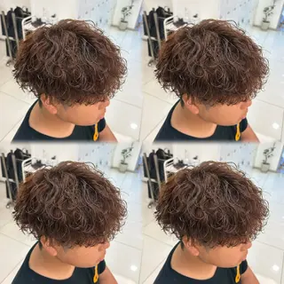 ミディアム カラー パーマ メンズ 髪質改善/艶カラー/ メンズパーマ/鈴木のヘアスタイル