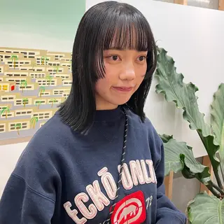 ミディアム casane所属・暖色・前髪カット 🎗️佐藤ゆみこのヘアスタイル