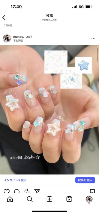 ネイル sio.nail&eyebrow salon shimokitazawa2号店所属・nailist mana𖤐´-のネイルデザイン