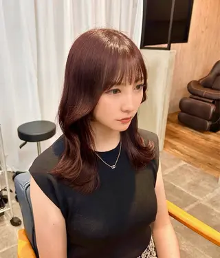 ミディアム カラー 韓国×髪質改善カラー 💎hinaのヘアスタイル