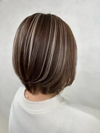 ショート カラー 💎ハイライトカラー /髪質改善カラー💎のヘアスタイル