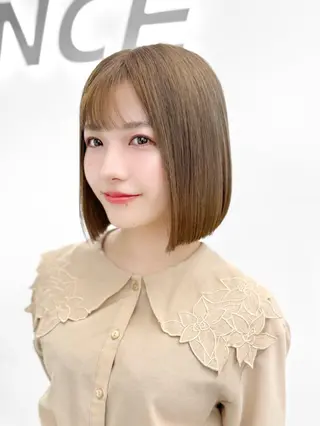 ショート カラー ヘアアレンジ 盛れるボブ🤍 縮毛矯正🤍ひかりのヘアスタイル